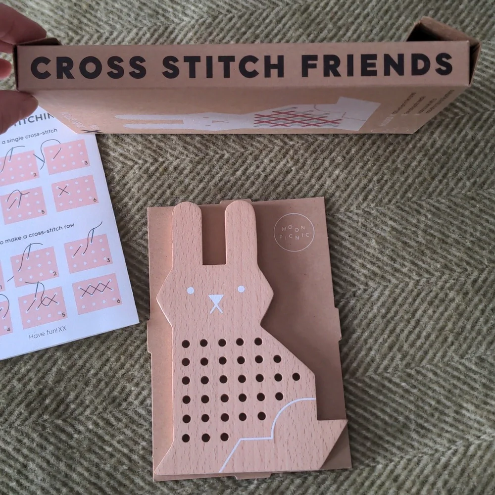 Beginner Bunny Cross-stitch Kit Rabbit By Moon Picnic, Beachwood Bunny Age 4+ - Picture 8 of 13